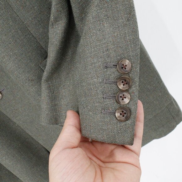 VTG Paul Stuart Sport Coat Mens 44 Medium long Silk Hopsack deconstructed patch - Picture 3 of 16